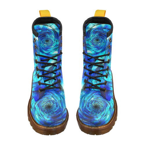 Galaxy Wormhole Spiral 3D - Jera Nour High Grade PU Leather Martin Boots For Women Model 402H