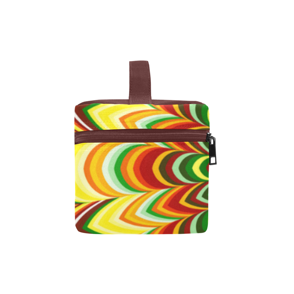 Colorful flower striped mandala Cosmetic Bag/Large (Model 1658)
