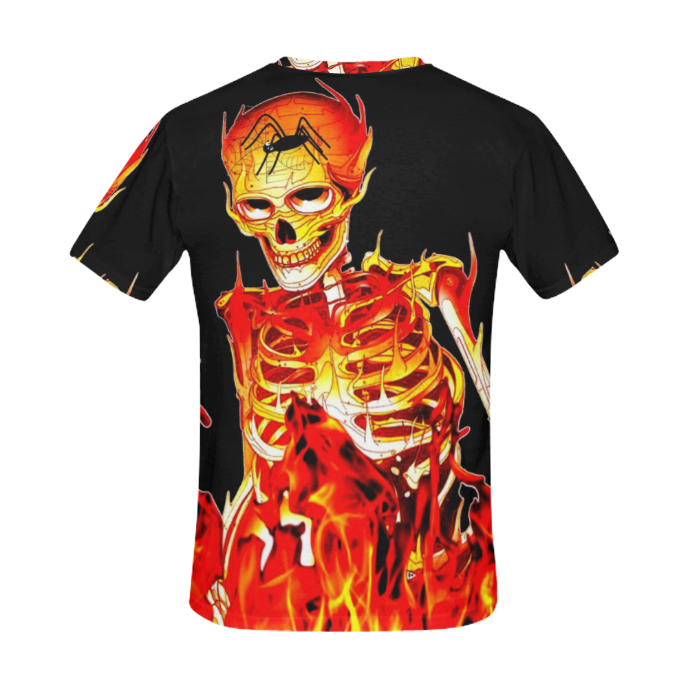skeleton-on-fire All Over Print T-Shirt for Men (USA Size) (Model T40)