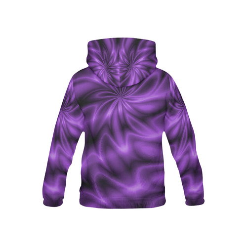 Lilac Shiny Swirl All Over Print Hoodie for Kid (USA Size) (Model H13)