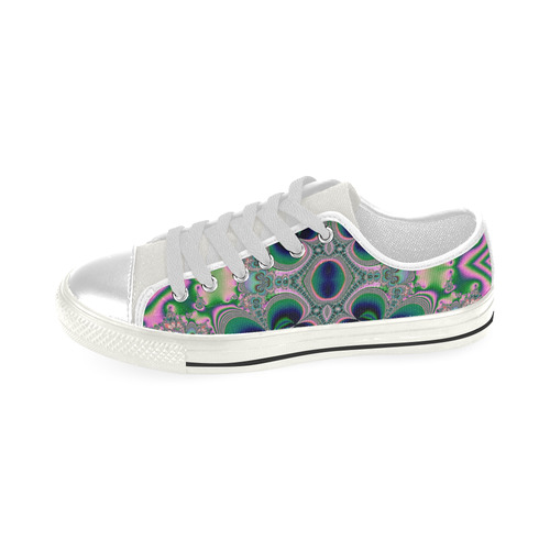 Butterflies Dancing Fractal Abstract Low Top Canvas Shoes for Kid (Model 018)