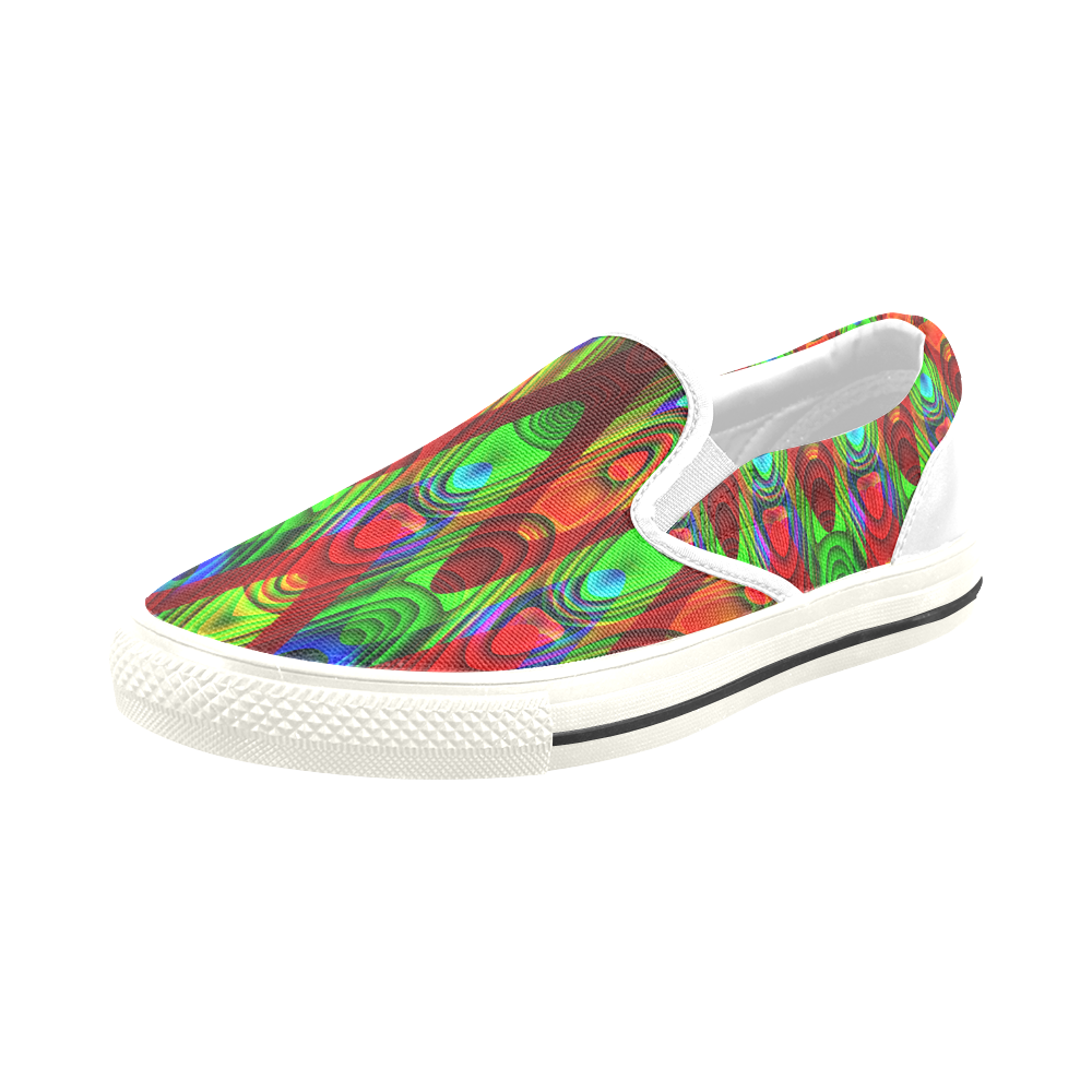 2D Wave #1B - Jera Nour Slip-on Canvas Shoes for Kid (Model 019)