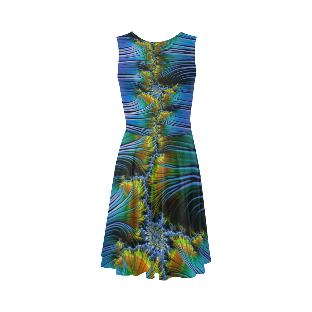 amazing Fractal 42 D by JamColors Sleeveless Ice Skater Dress (D19)