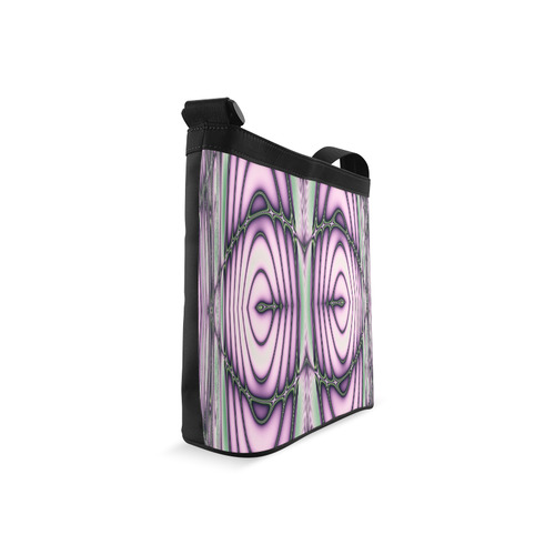 Pink and Green Ripples Fractal Abstract Crossbody Bags (Model 1613)