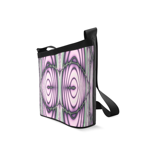 Pink and Green Ripples Fractal Abstract Crossbody Bags (Model 1613)
