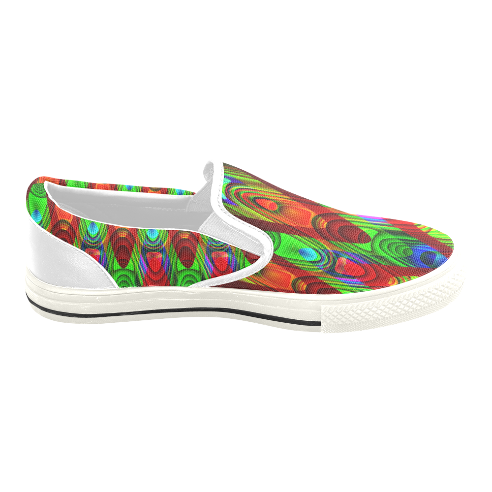 2D Wave #1B - Jera Nour Slip-on Canvas Shoes for Kid (Model 019)