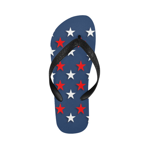 Navy Red White Stars Flip Flops for Men/Women (Model 040)