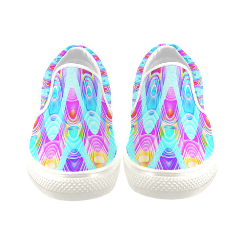 2D Wave #1B - Jera Nour Slip-on Canvas Shoes for Kid (Model 019)