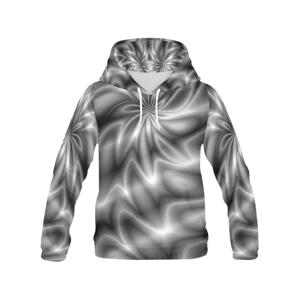 Silver Shiny Swirl All Over Print Hoodie for Men (USA Size) (Model H13)