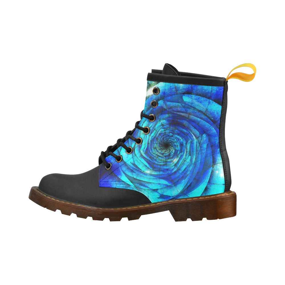 Galaxy Wormhole Spiral 3D - Jera Nour High Grade PU Leather Martin Boots For Women Model 402H