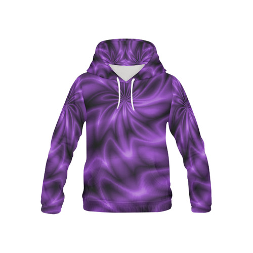 Lilac Shiny Swirl All Over Print Hoodie for Kid (USA Size) (Model H13)