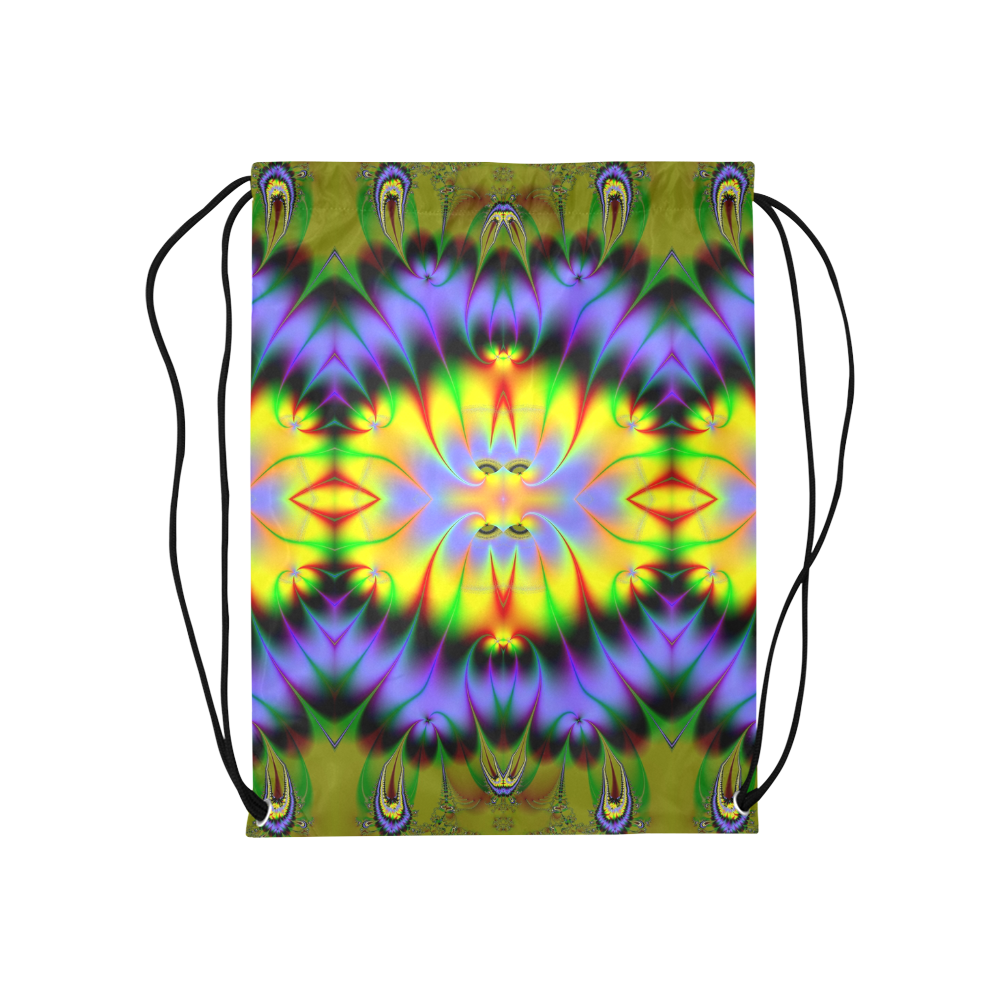 Sun-Drenched Flower Gardens Fractal Abstract Medium Drawstring Bag Model 1604 (Twin Sides) 13.8"(W) * 18.1"(H)
