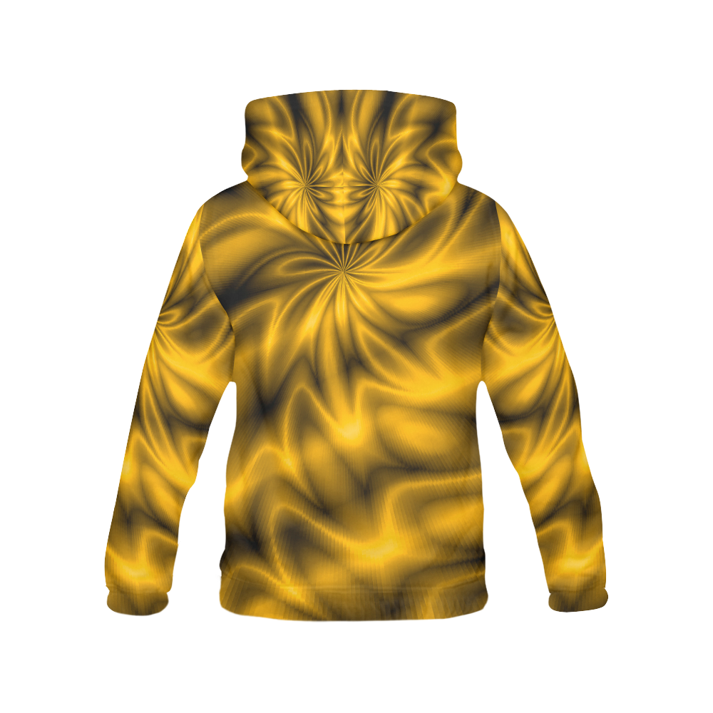 Golden Shiny Swirl All Over Print Hoodie for Men (USA Size) (Model H13)