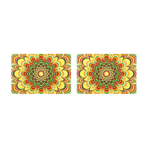 Colorful flower striped mandala Placemat 12’’ x 18’’ (Set of 2)