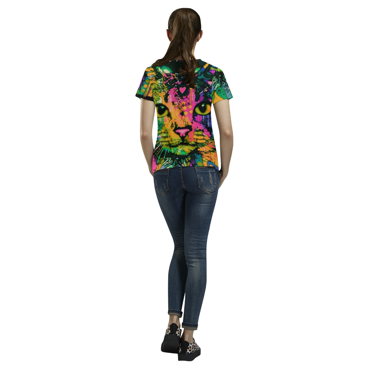 BohooCat All Over Print T-Shirt for Women (USA Size) (Model T40)