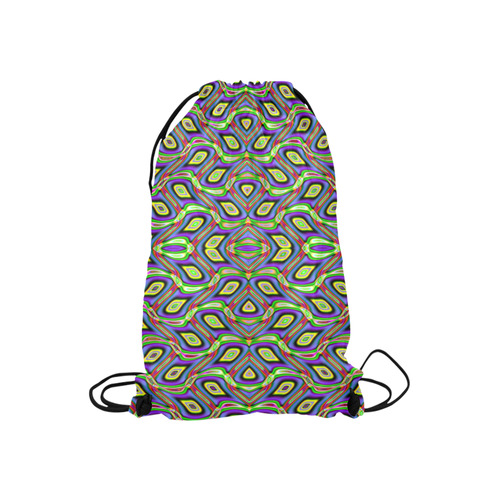 Lilacs and Sunshine Reflections Fractal Abstract Small Drawstring Bag Model 1604 (Twin Sides) 11"(W) * 17.7"(H)