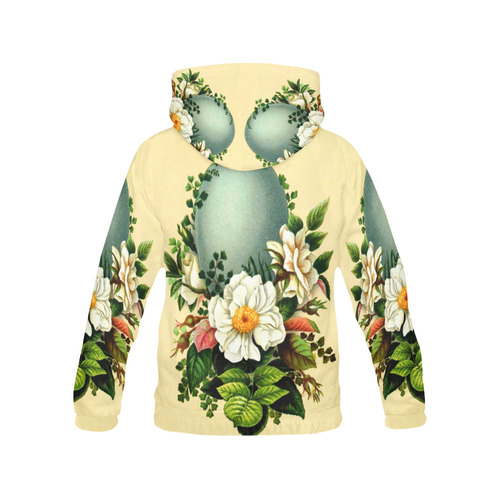 Vintage Floral Easter All Over Print Hoodie for Women (USA Size) (Model H13)