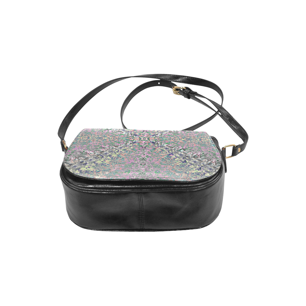 Watercolor Holograms Fractal Abstract Classic Saddle Bag/Small (Model 1648)