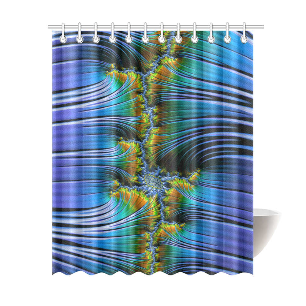 amazing Fractal 42 D by JamColors Shower Curtain 69"x84"