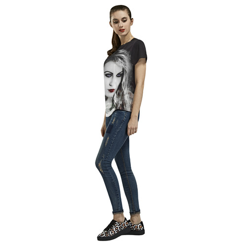 Wicked Ways Gothic Art All Over Print T-Shirt for Women (USA Size) (Model T40)