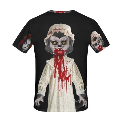 creepy-zombie-little-red-and-wolf All Over Print T-Shirt for Men (USA Size) (Model T40)