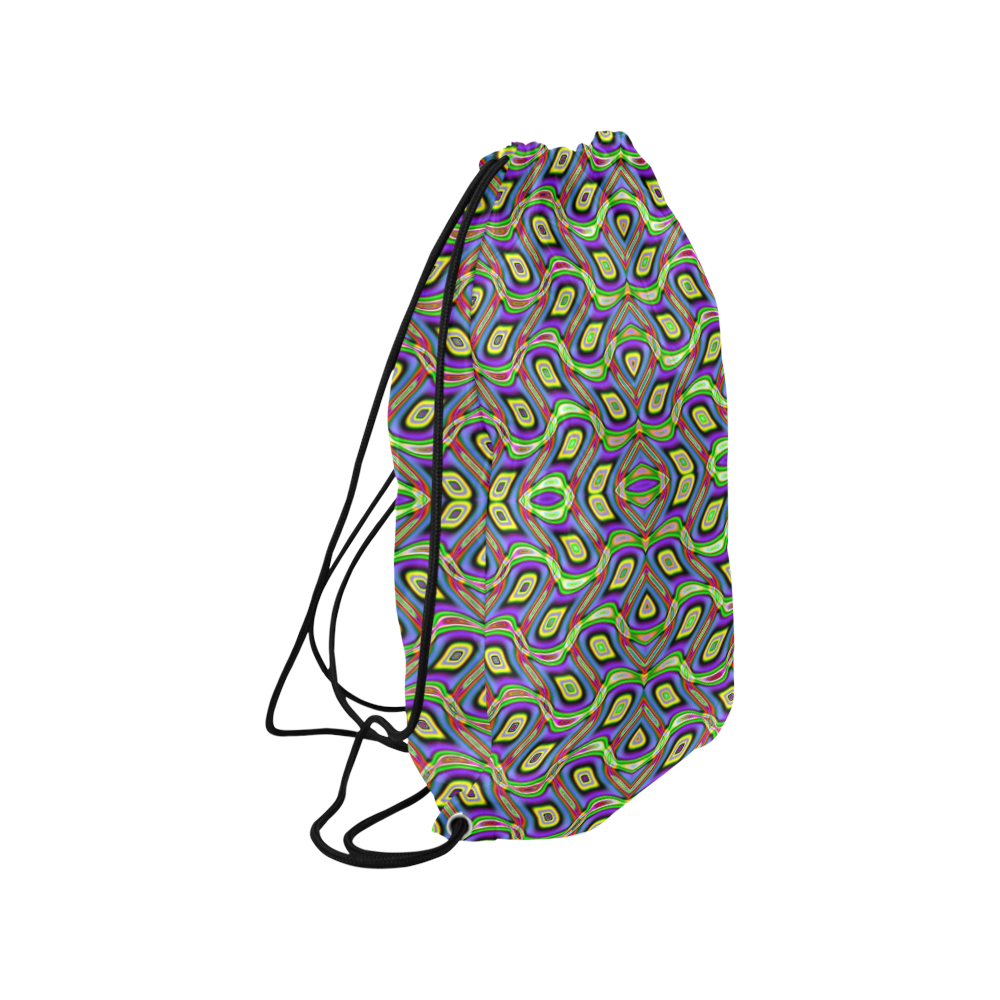 Lilacs and Sunshine Reflections Fractal Abstract Small Drawstring Bag Model 1604 (Twin Sides) 11"(W) * 17.7"(H)