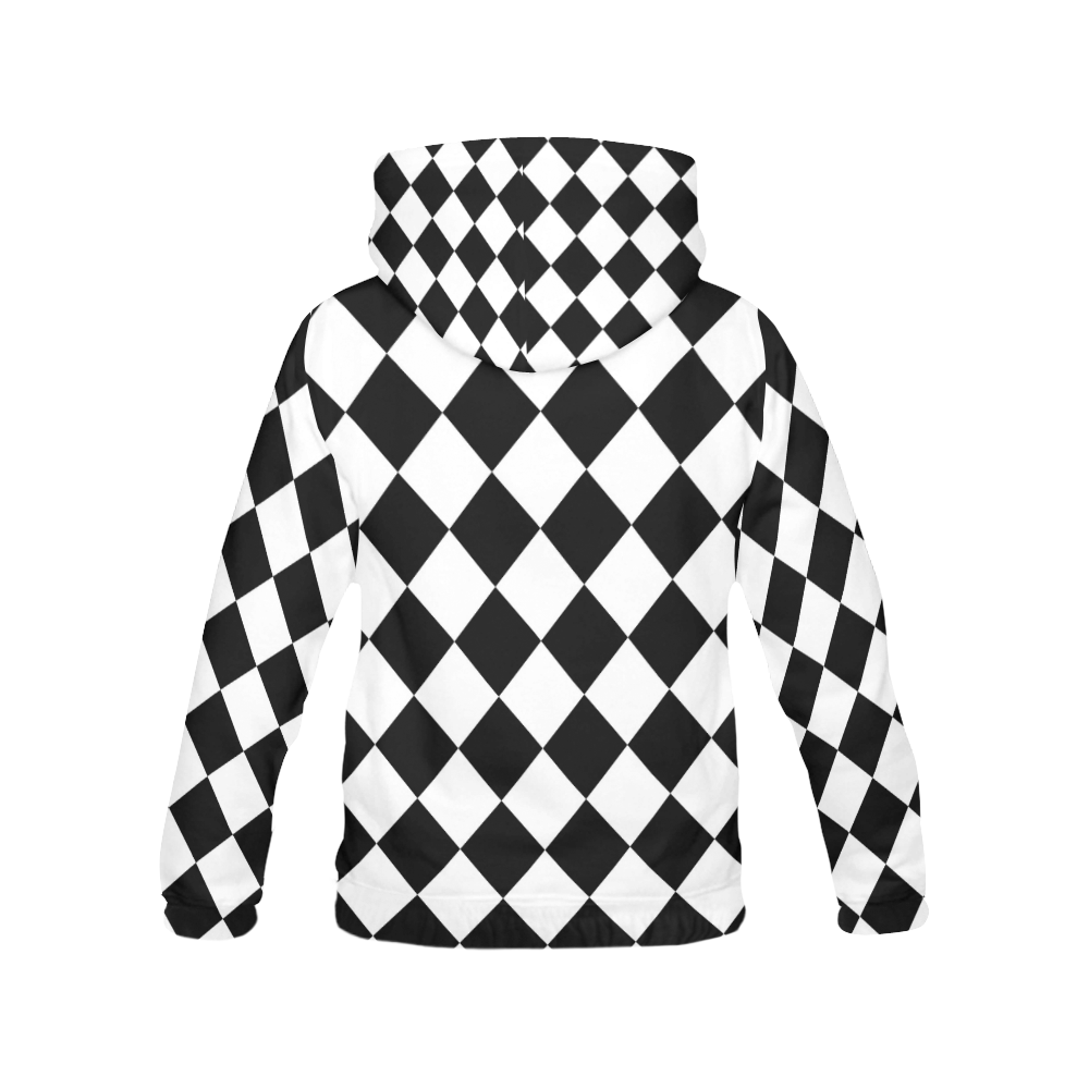 checkered All Over Print Hoodie for Women (USA Size) (Model H13)