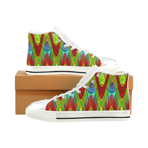 2D Wave #1A - Jera Nour High Top Canvas Shoes for Kid (Model 017)