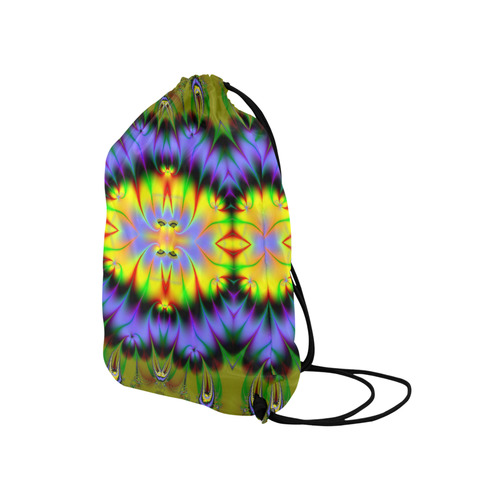 Sun-Drenched Flower Gardens Fractal Abstract Medium Drawstring Bag Model 1604 (Twin Sides) 13.8"(W) * 18.1"(H)