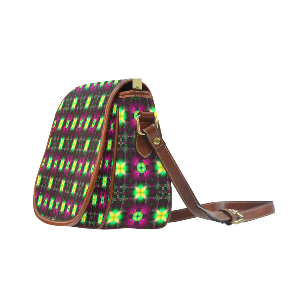 Sunlight in the Magnolia Grove Fractal Abstract Saddle Bag/Small (Model 1649) Full Customization