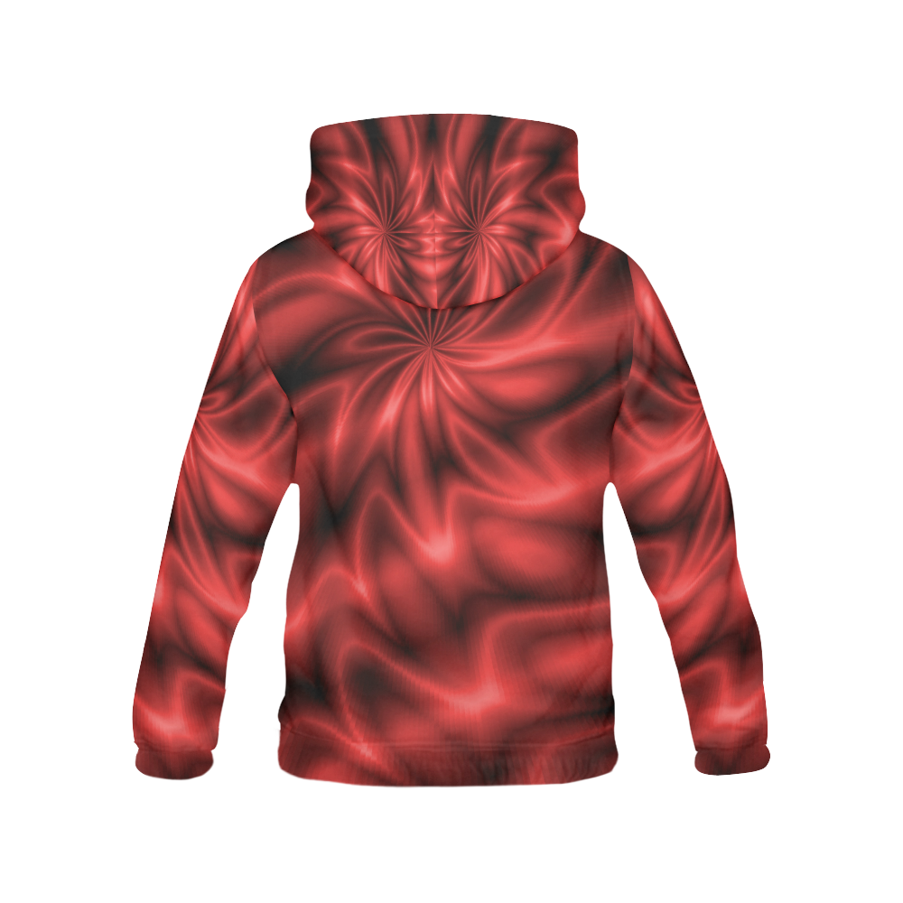 Red Shiny Swirl All Over Print Hoodie for Men (USA Size) (Model H13)