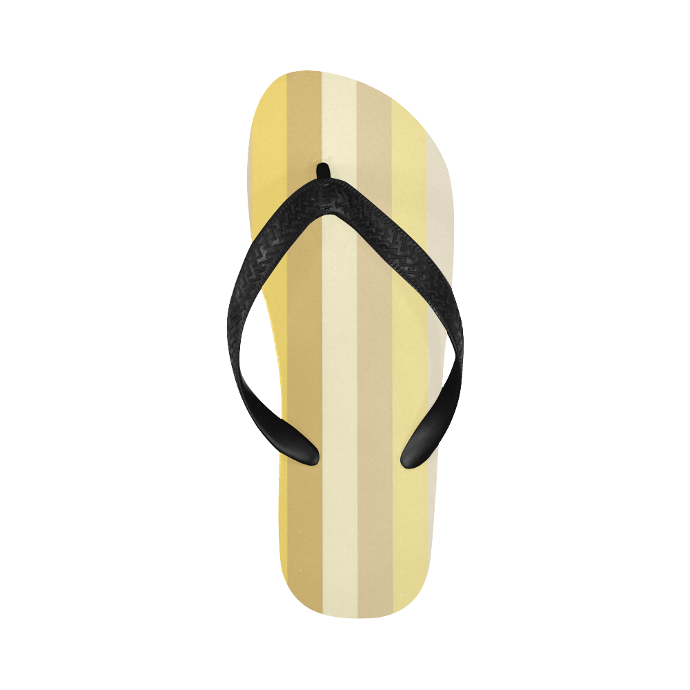 Vertical Yellow Shades Gradient Stripes Flip Flops for Men/Women (Model 040)