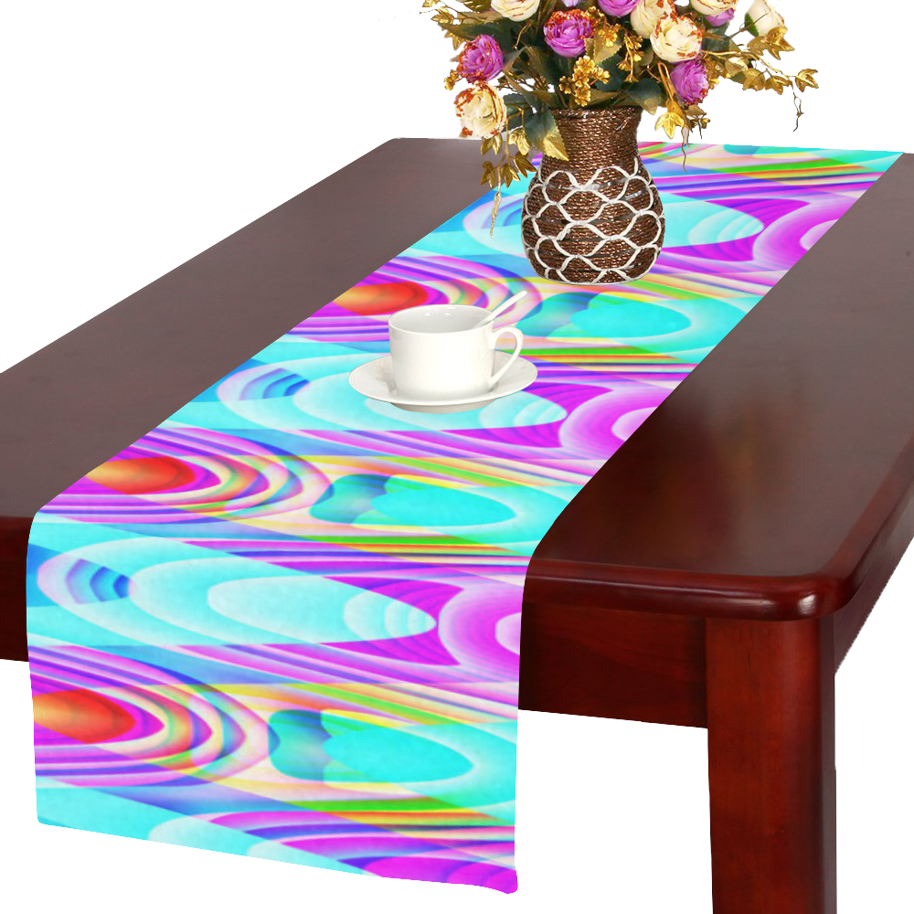 2D Wave #1B - Jera Nour Table Runner 16x72 inch