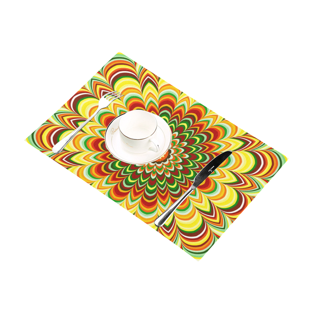 Colorful flower striped mandala Placemat 12’’ x 18’’ (Set of 6)