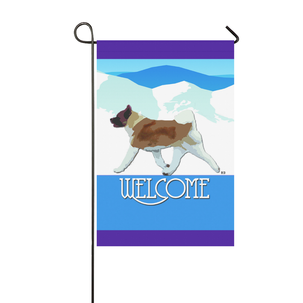 Akita Rockin the Rockies welcome Garden Flag 12‘’x18‘’（Without Flagpole）