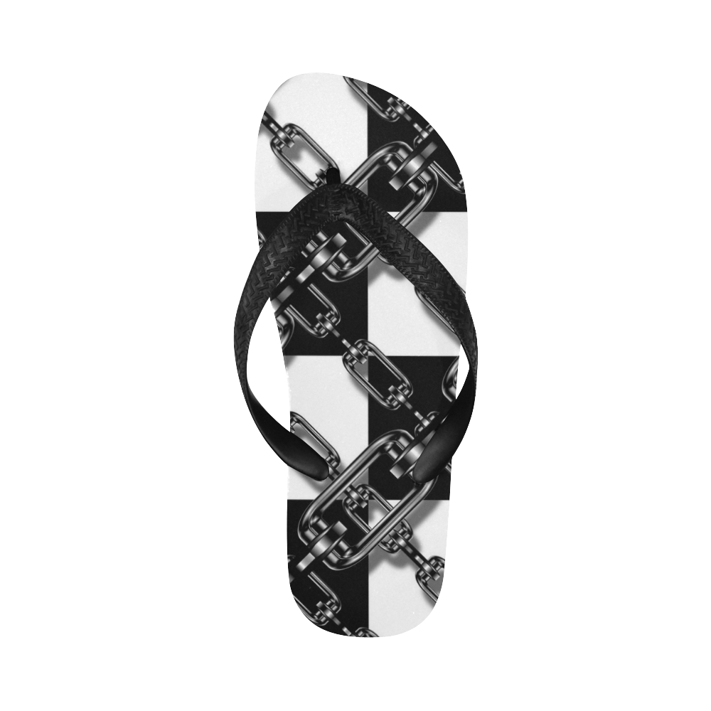Checkered Chains Flip Flops for Men/Women (Model 040)