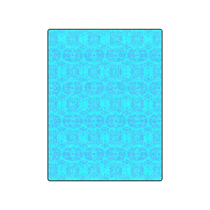 Abstract Damask Blue and Turquoise Blanket 50"x60"