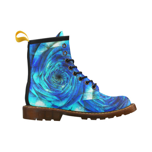 Galaxy Wormhole Spiral 3D - Jera Nour High Grade PU Leather Martin Boots For Women Model 402H