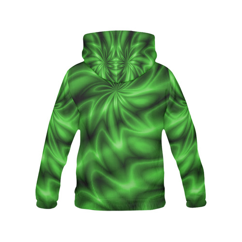 Green Shiny Swirl All Over Print Hoodie for Men (USA Size) (Model H13)