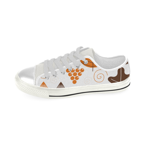Designers original vintage Kids shoes with Leaves Low Top Canvas Shoes for Kid (Model 018)