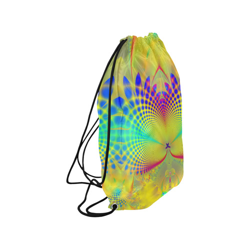 Summers Tropical Awakening Fractal Abstract Medium Drawstring Bag Model 1604 (Twin Sides) 13.8"(W) * 18.1"(H)