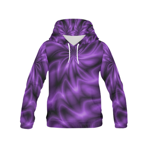 Lilac Shiny Swirl All Over Print Hoodie for Women (USA Size) (Model H13)