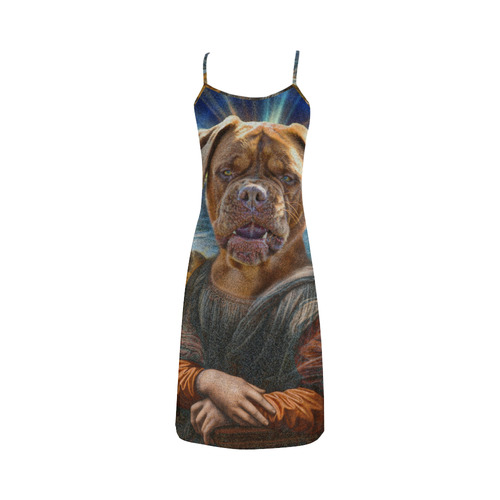 Funny Art BULLDOG MONA LISA Alcestis Slip Dress (Model D05)