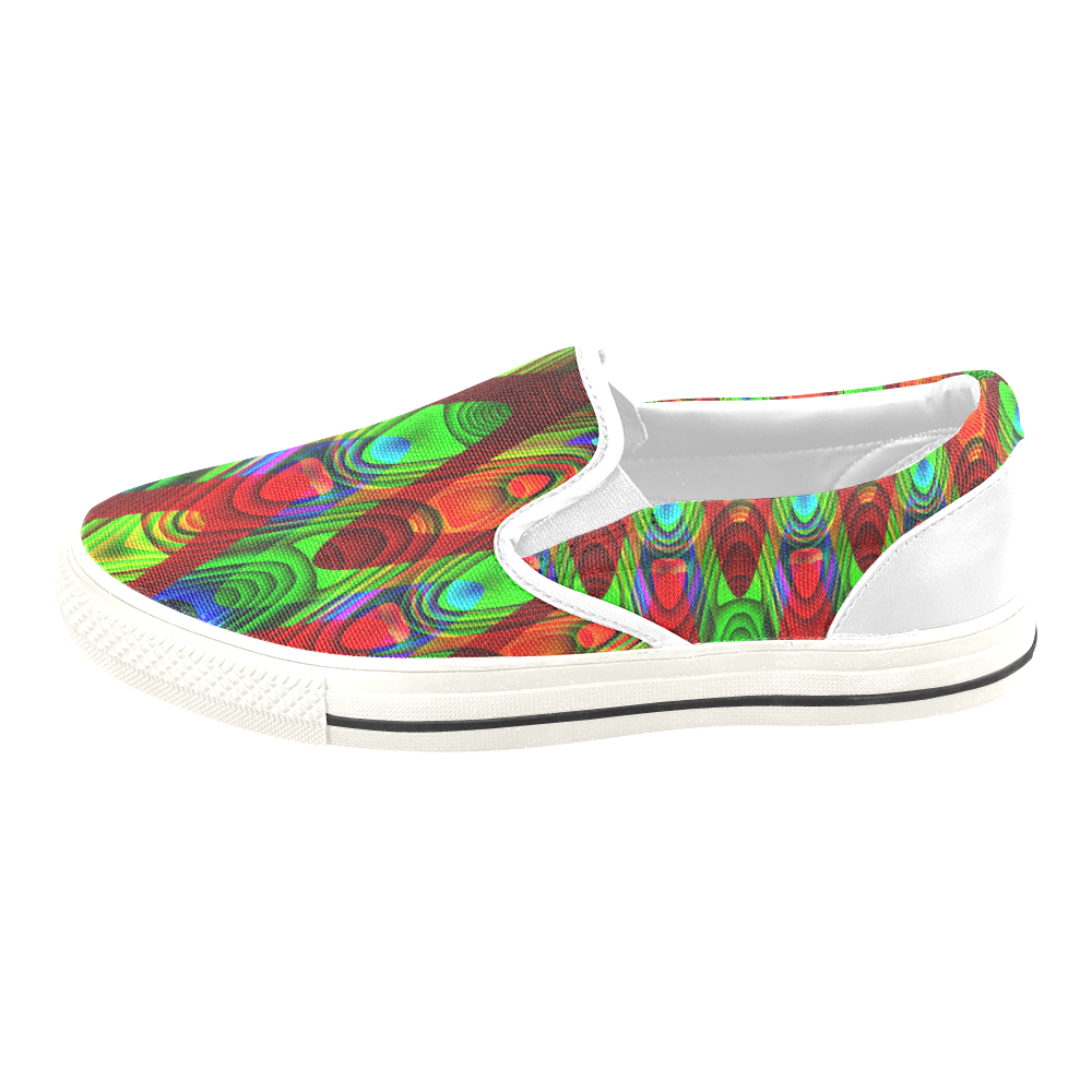 2D Wave #1B - Jera Nour Slip-on Canvas Shoes for Kid (Model 019)