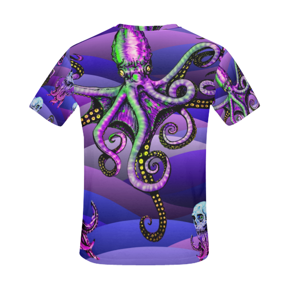 octopus Kraken water creepy ocean marine life All Over Print T-Shirt for Men (USA Size) (Model T40)
