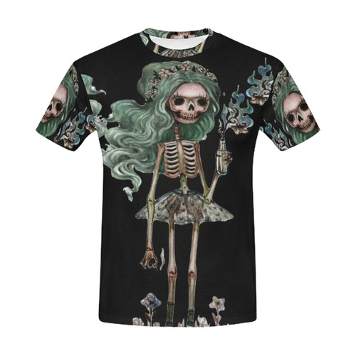 firebug in black creepy skeleton All Over Print T-Shirt for Men (USA Size) (Model T40)