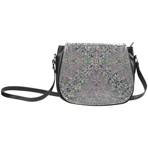Watercolor Holograms Fractal Abstract Classic Saddle Bag/Small (Model 1648)