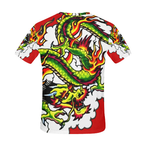 Chinese dragon mens red All Over Print T-Shirt for Men (USA Size) (Model T40)