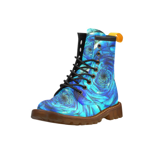 Galaxy Wormhole Spiral 3D - Jera Nour High Grade PU Leather Martin Boots For Women Model 402H