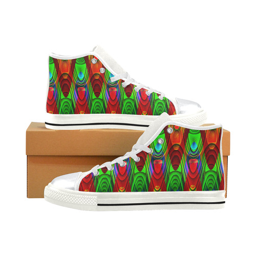 2D Wave #1B - Jera Nour High Top Canvas Shoes for Kid (Model 017)